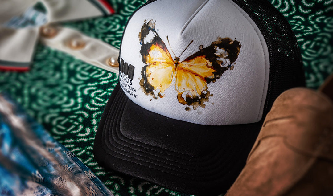 Nahmias Black Butterfly Beach Trucker Hat