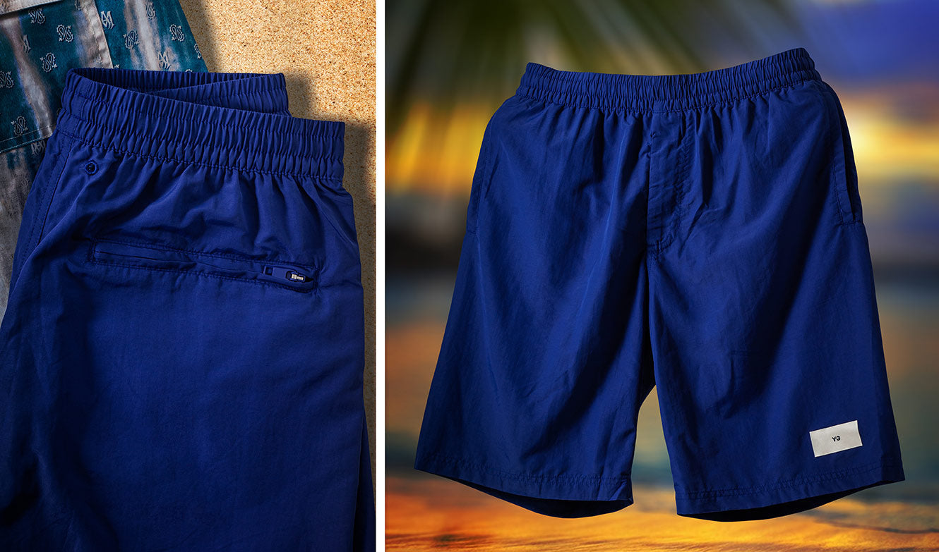 Y-3 Blue Mid-length Swim Shorts