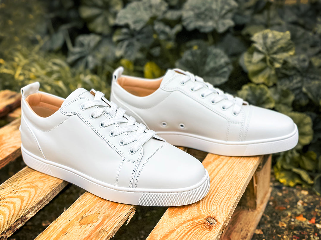 Christian Louboutin Louis Junior White Leather Trainers