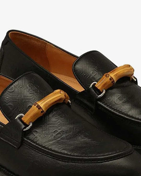 Casablanca Black Embossed Leather Loafer