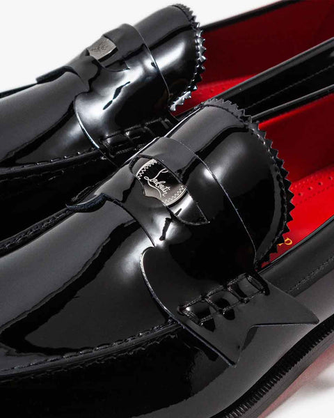 Christian Louboutin Penny Flat Black Patent Loafers