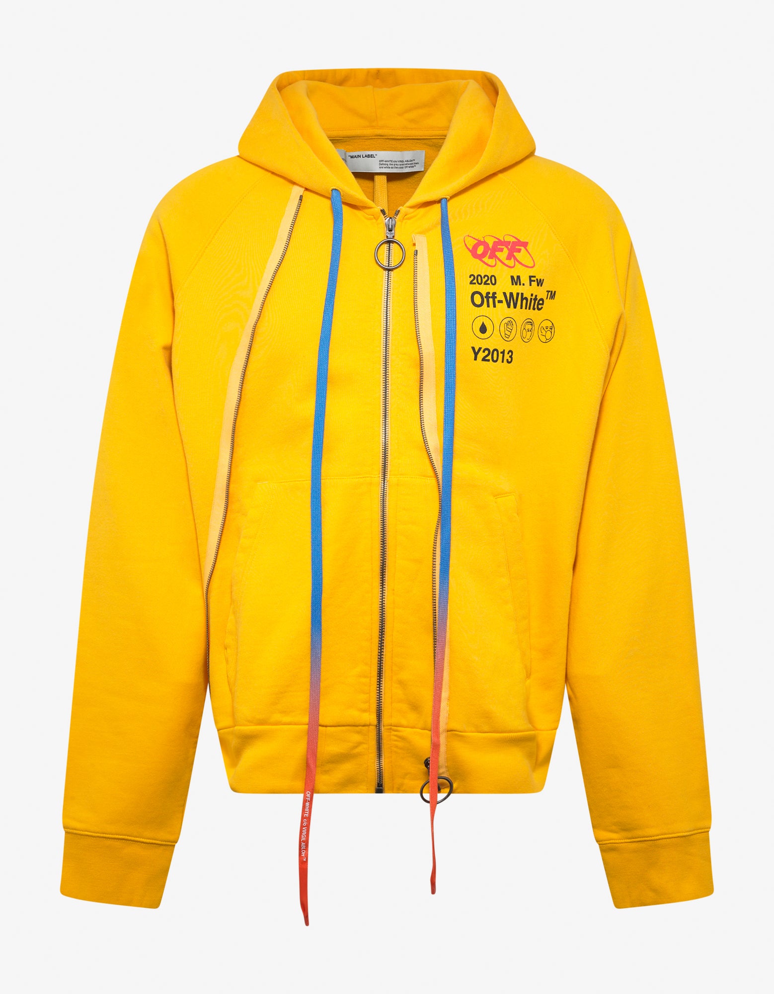 Off-White Yellow Industrial Y013 Double Zip Hoodie – ZOOFASHIONS.COM