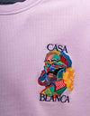 Casablanca Lilac Loopback Masao San Embroidered Sweatshirt