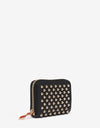 Christian Louboutin Panettone Coin Purse Black Wallet with Gold Spikes