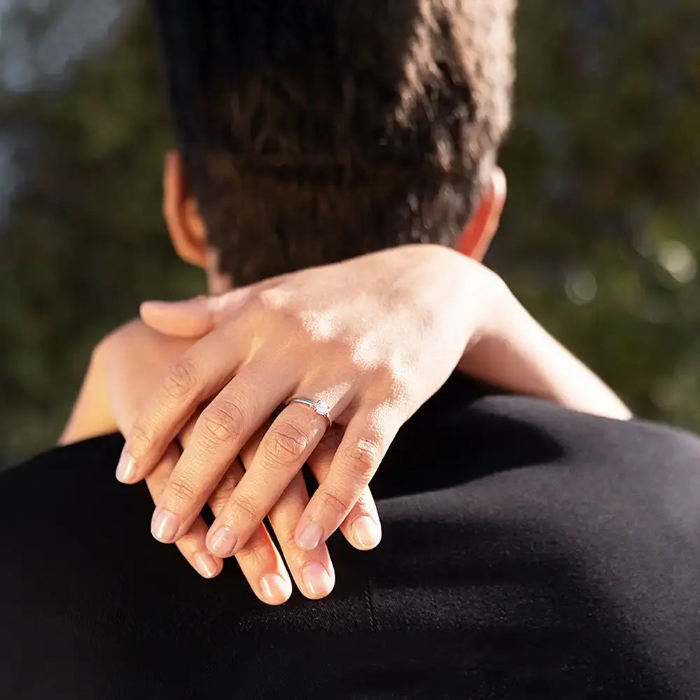 Couple giving the wedding band with the best appearance and quality