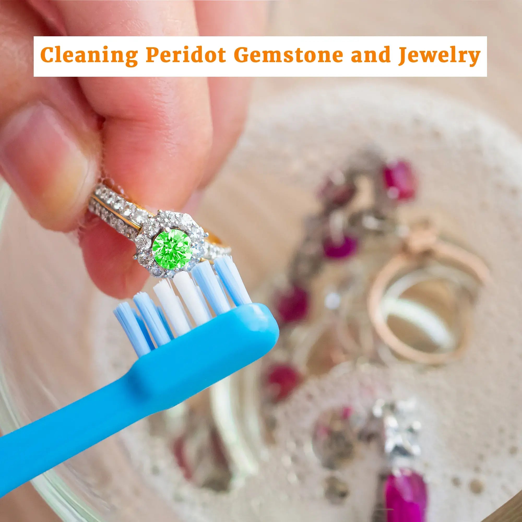 Cleaning of peridot gemstone and jewelry
