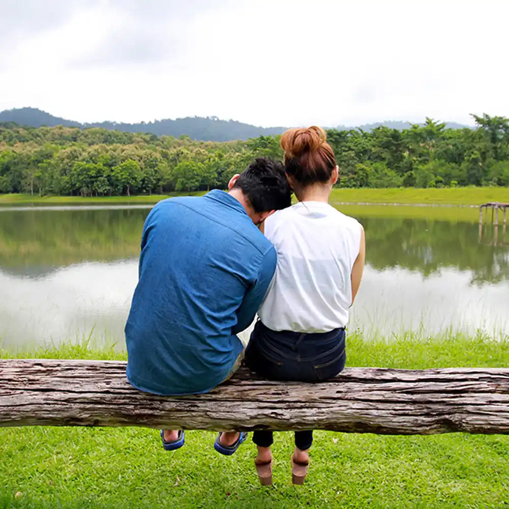 From sitting on the bench near pound couple sharing their goals