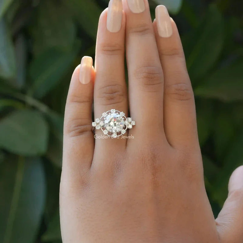 Sleek Modern Promise Ring, Colorless Diamond Moissanite Ring