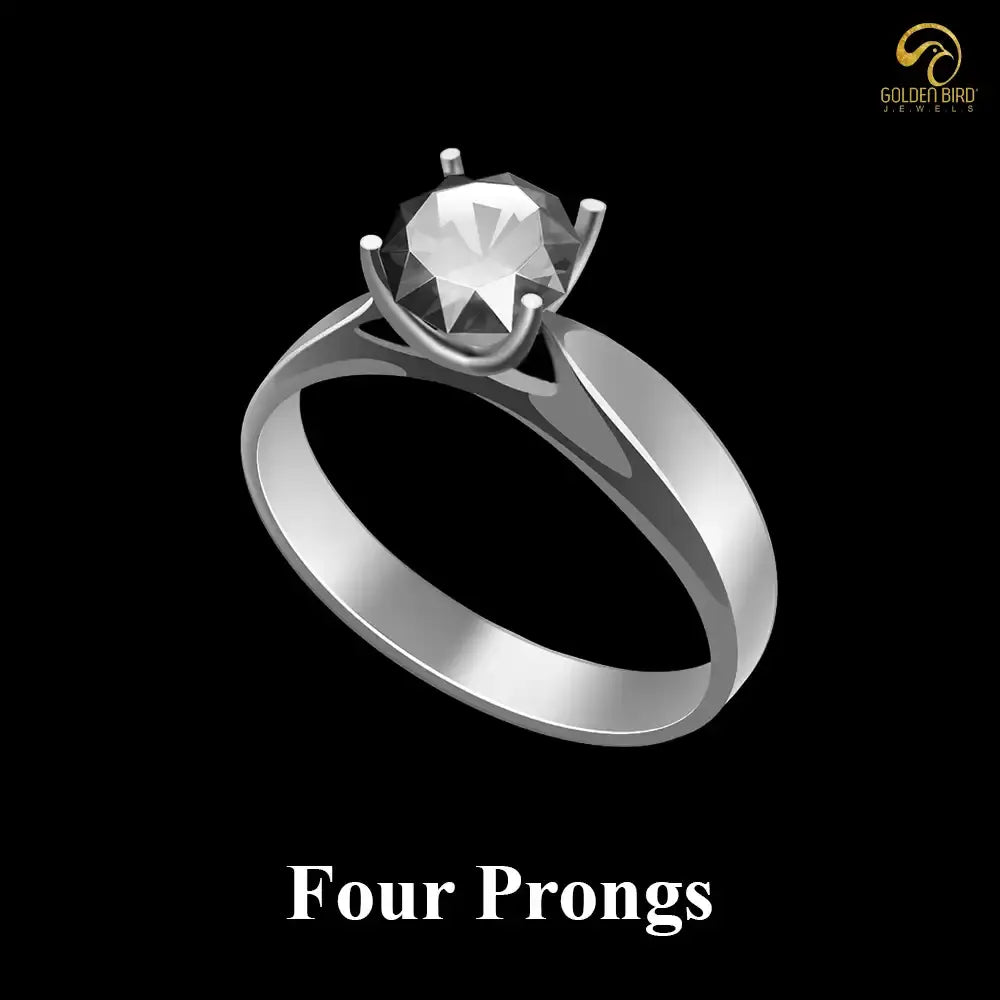 Four prongs settings in rings