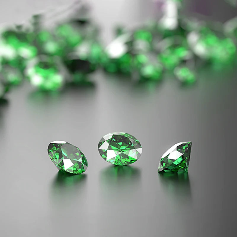 Round green colored peridot gemstones