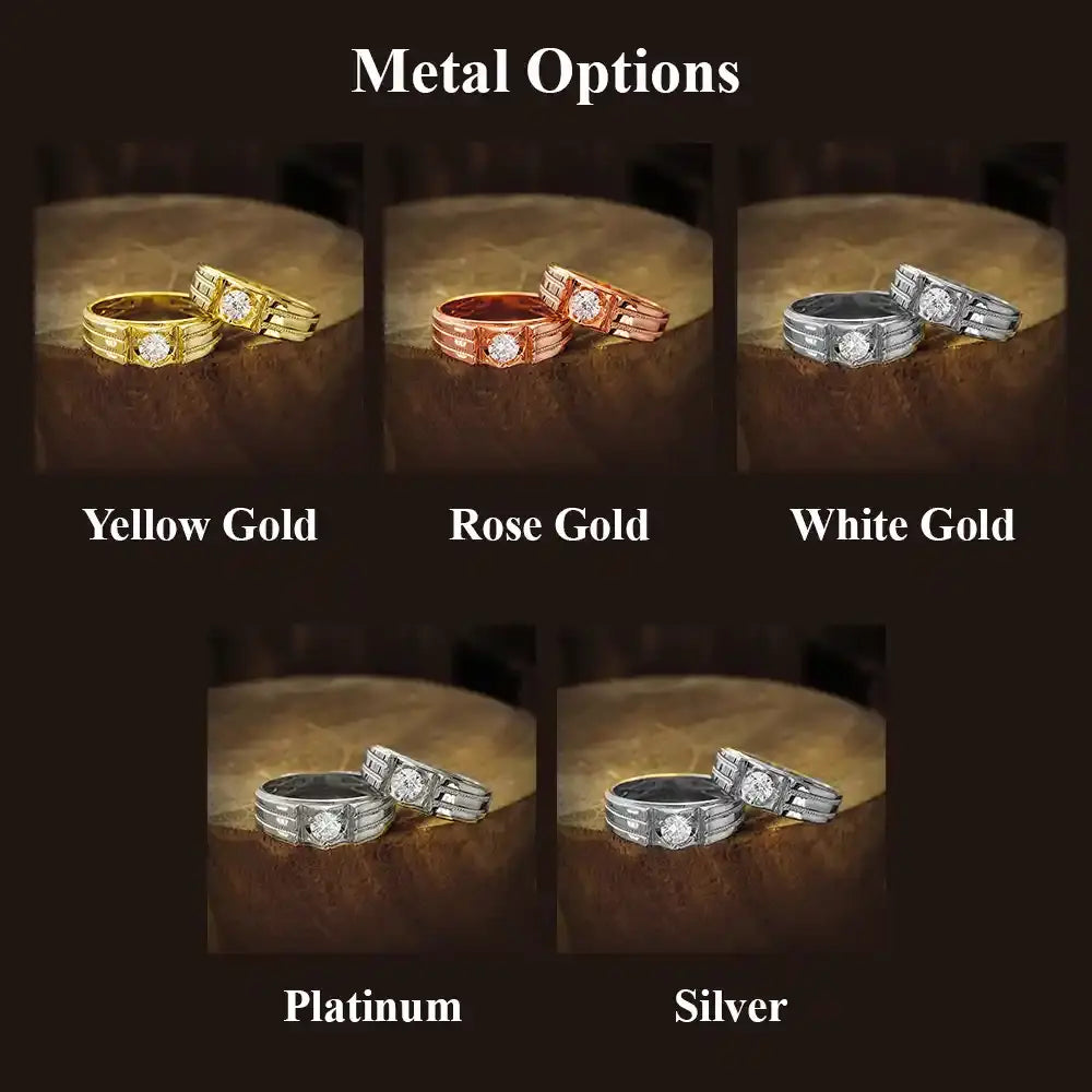 Available metal choices for select it in the mens wedding bands