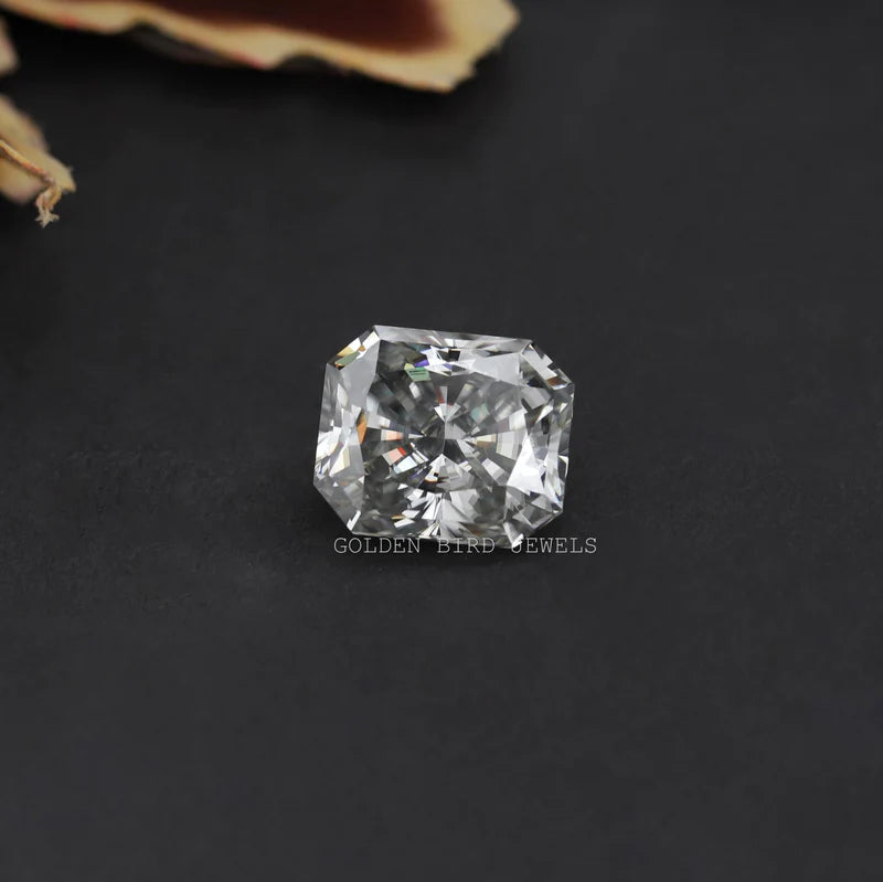 7.32 carat weighted grey colored radiant cut Moissanite stone