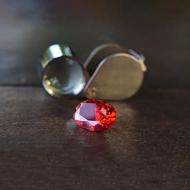 Red colored ruby gemstone appearance