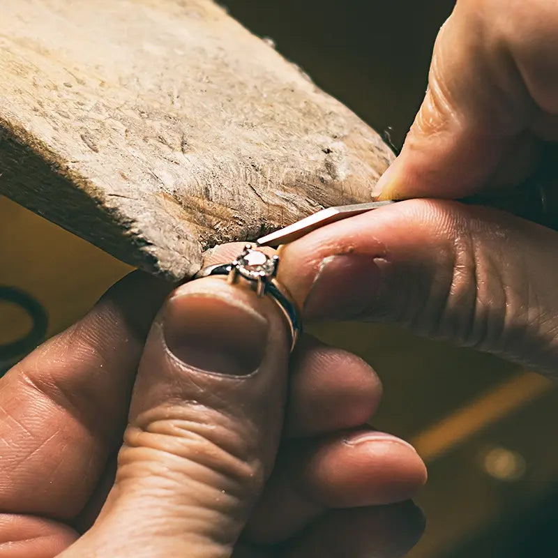 Engraving on the ring band with secret message and word writing