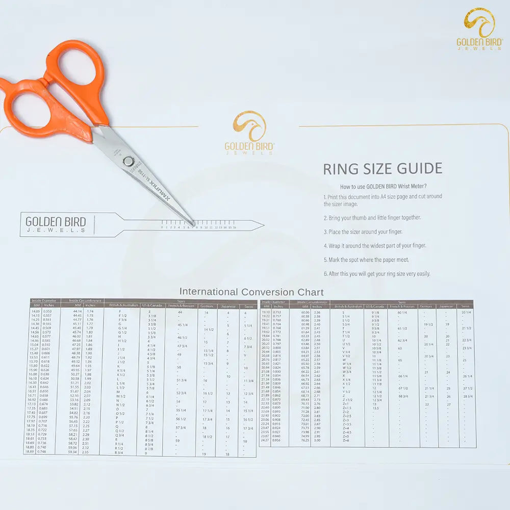 International conversation ring size chart with the proper guidance and printable sizer tool to get