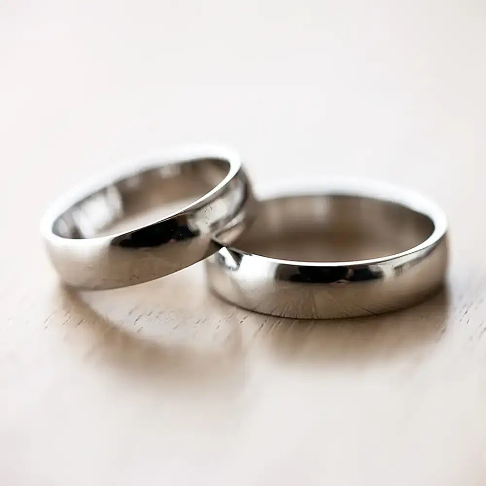 Matching wedding bands for couples in gold