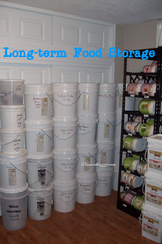 label dried pasta long term food buckets