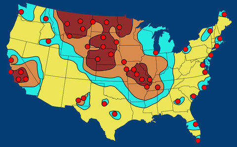 nuclear target map.  underground bunker location