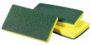 3M 6 in x 3 5/8 in Cellulose, Synthetic Fiber Scrubber Sponge, Green, Yellow, 20PK - 74