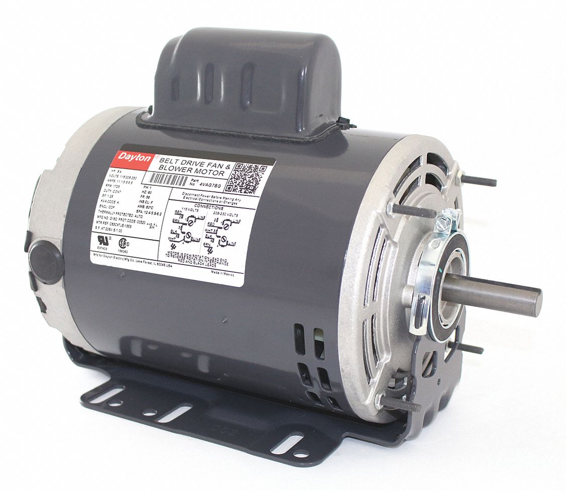 Dayton 3/4 HP Belt Drive Motor, Capacitor-Start, 1725 Nameplate RPM ...