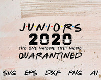 Juniors 2020 The One Where They Were Quarantined Graduation Day Class of 2020 Design Silhouette SVG PNG Cutting File Cricut Digital Download