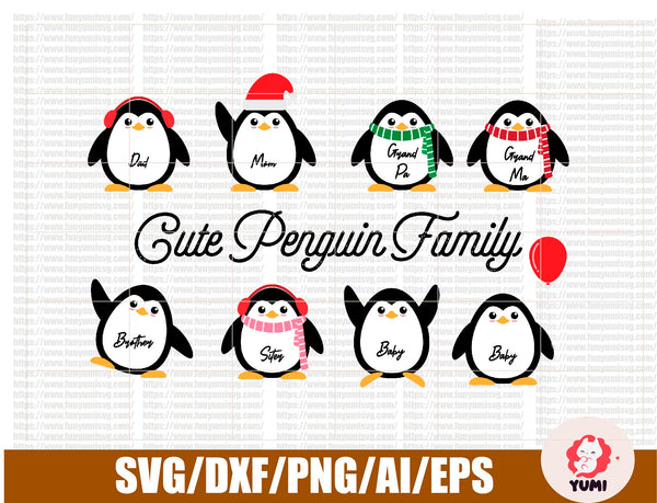 Download Christmas Svg Shirt Dxf Cute Penguin Family Christmas Penguin Pengu Custom Designs