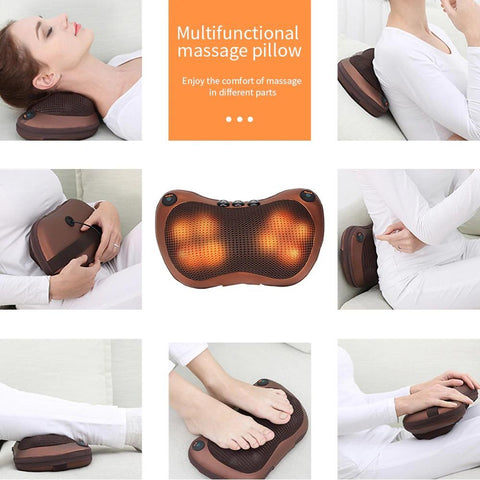 Head Neck Massager Car Home Cervical Shiatsu Massage Neck Back Waist Body Electric Multifunctional Massage Pillow