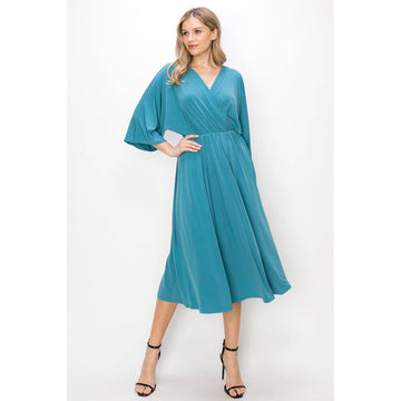 Wedding Guest Midi Dress | Blue