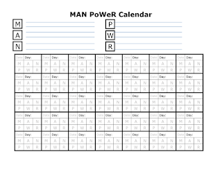 Man Power Calendar