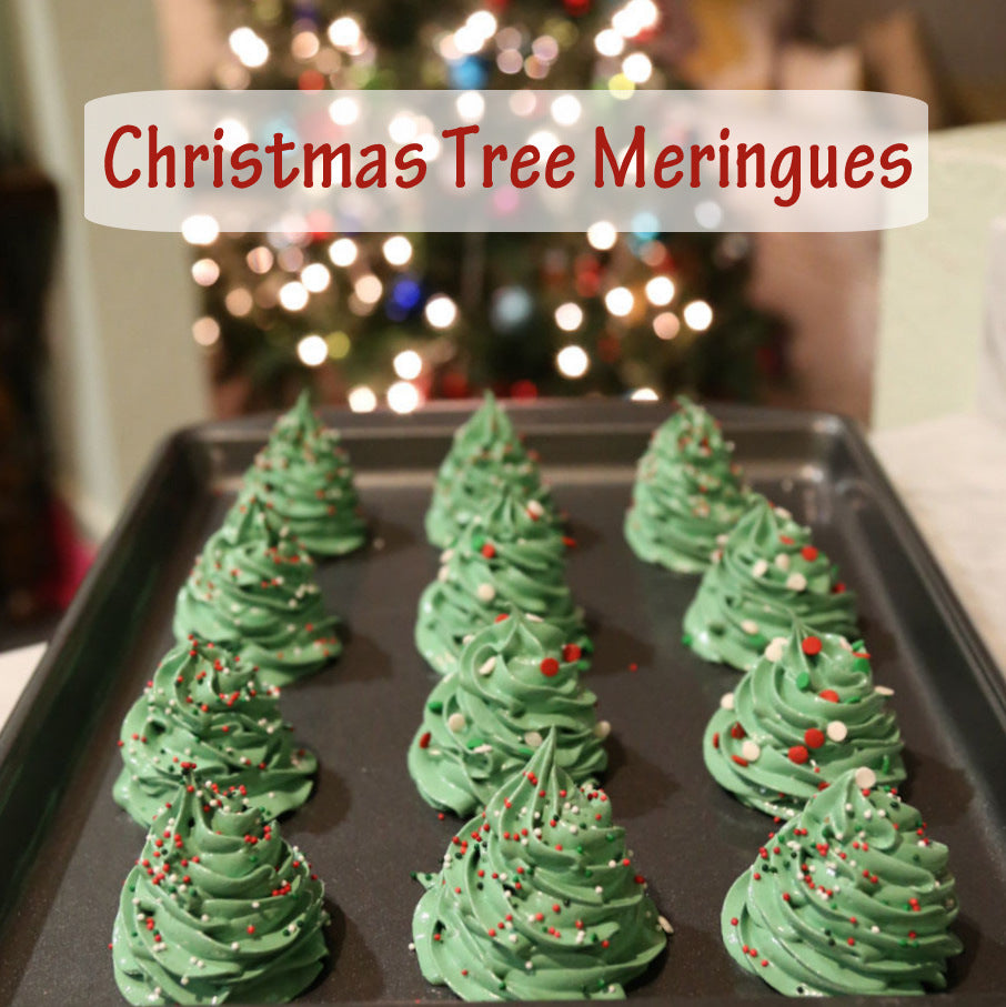 Christmas Tree Meringues from Smocked Auctions Aunt Ana #12DaysOfChristmasCookies