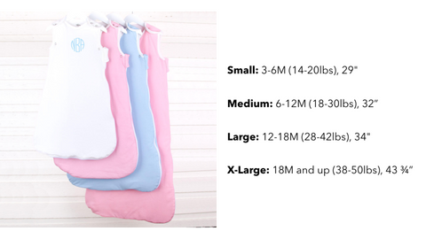 Sleep Sack Size Chart