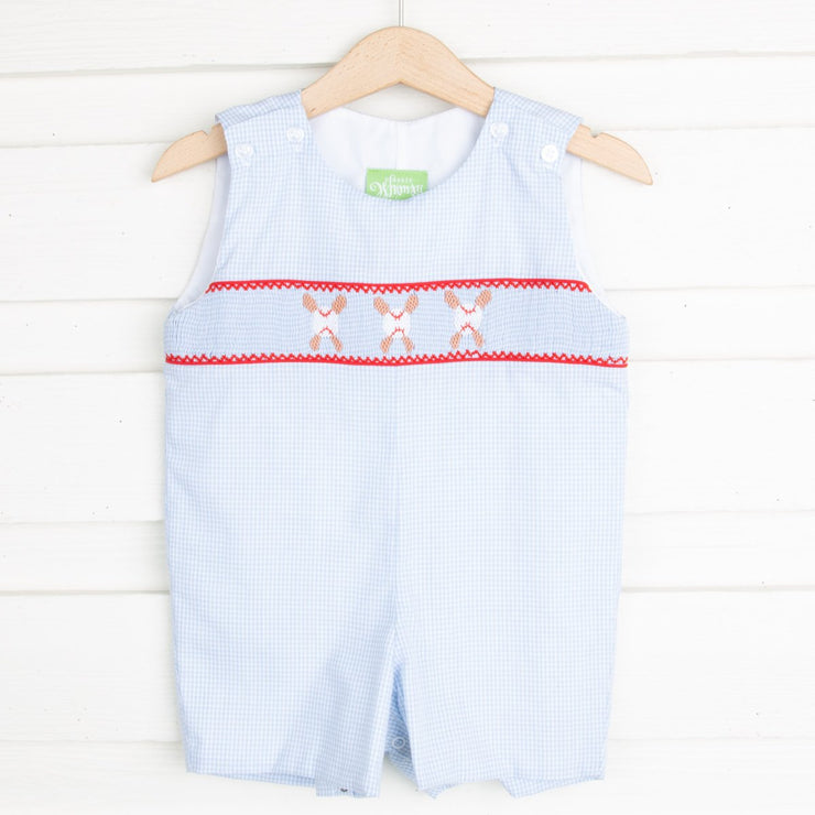 Baseball Smocked Jon Jon Light Blue Gingham – Smocked Auctions