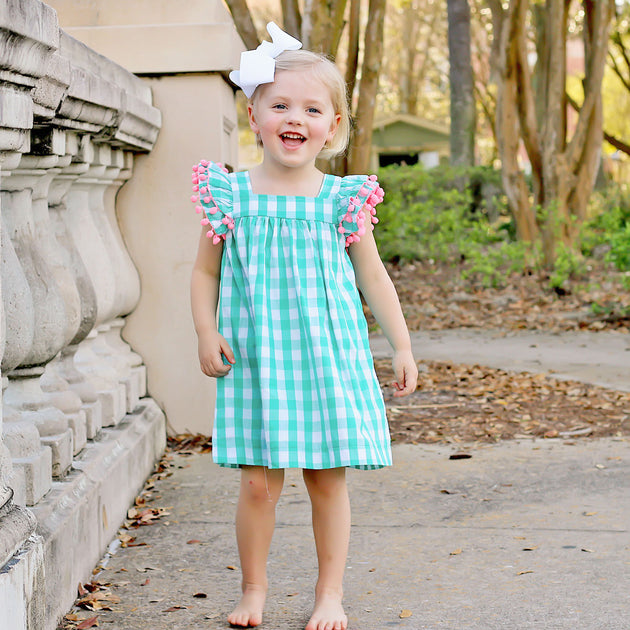 Mint Check Poppy Dress – Smocked Auctions