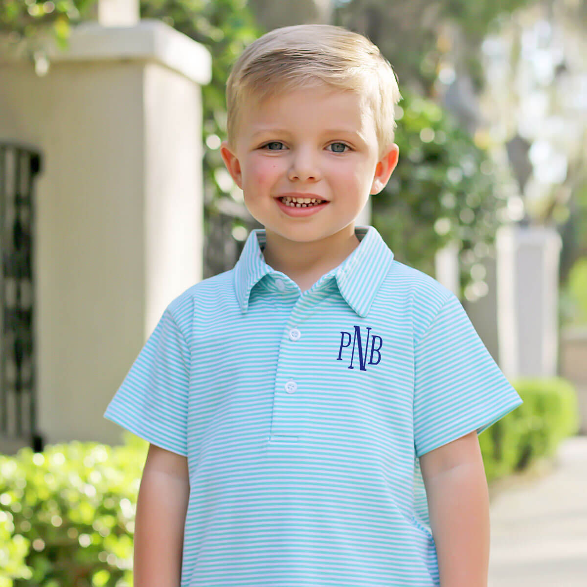 Kauai Turquoise Stripe Polo