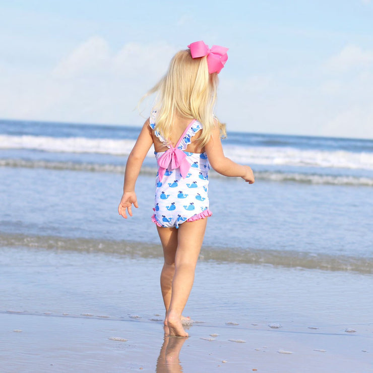 Whale Print One Piece Swimsuit – Smocked Auctions