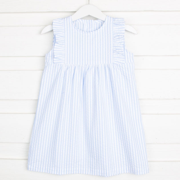 Baby Blue Kate Dress Stripe Seersucker – Smocked Auctions