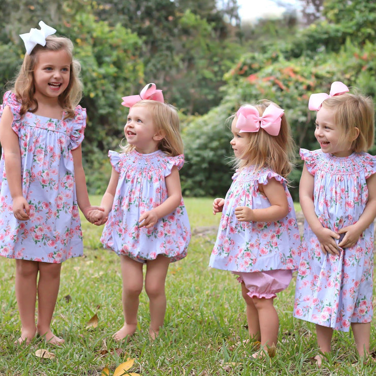 Geometric Smocked Lavender Blooms Dress – Smocked Auctions