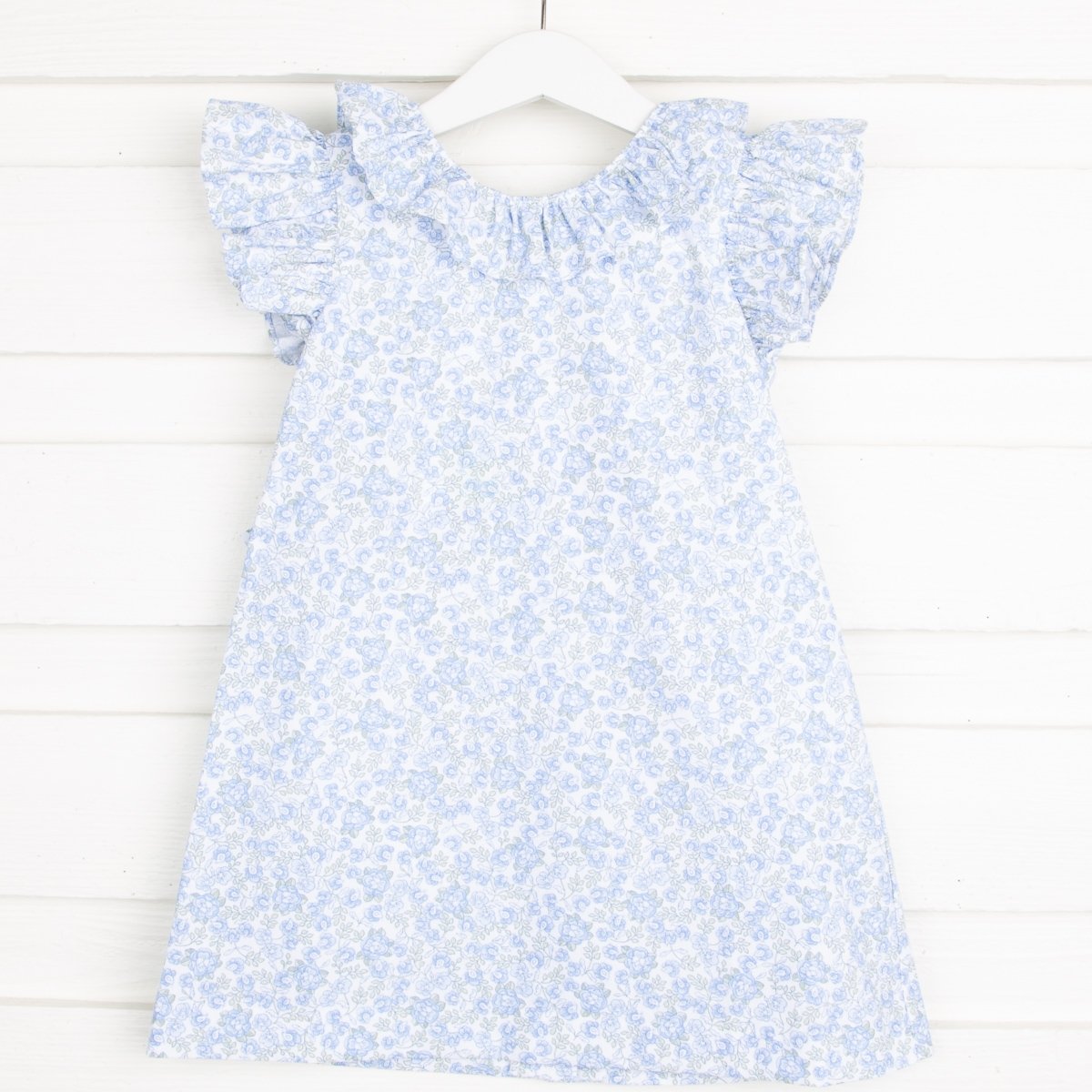 Melissa Dress Blue Floral – Smocked Auctions