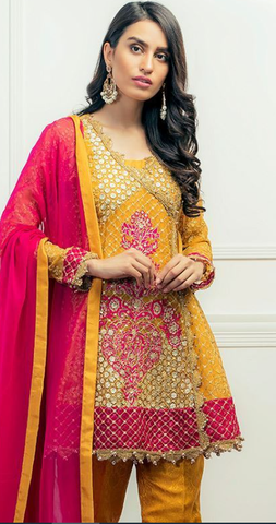 Pakistani Yellow Lawn salwar suits online in India