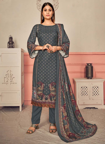 Shop Unstitched Winter Woolen Pashmina Suits for ladies Online