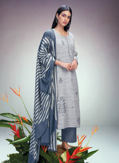Ganga Suit Presents Out Of The Blue Linen Printed Fancy Designer Salwa -  STALK YOUR FASHION