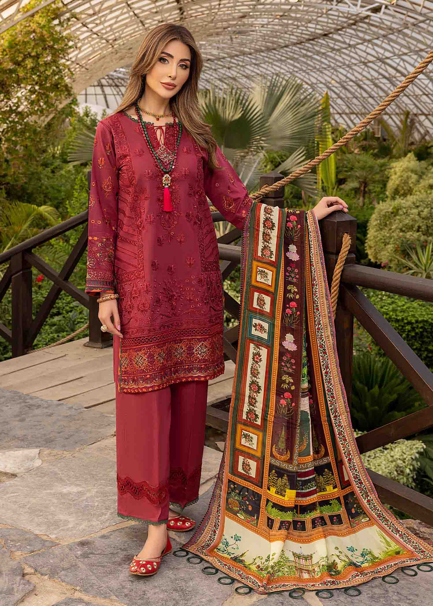 Arzoo Embroidered Unstitched Pakistani Lawn Suits With Organza Dupatta ...