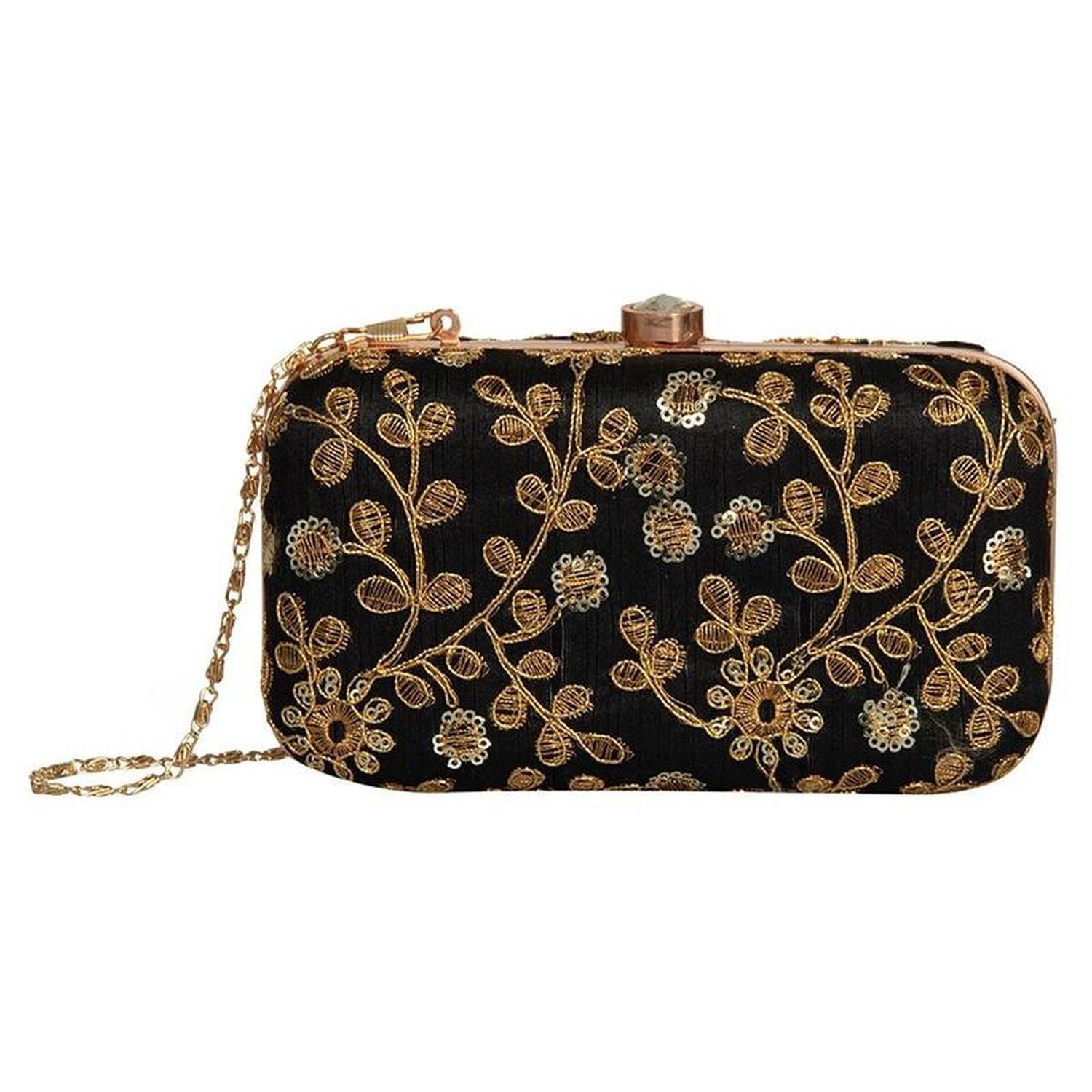 LXXUY Women Evening Clutch Bag Leather Sparkling Designer Handbag Purse for  Wedding Party (Black): Handbags: Amazon.com