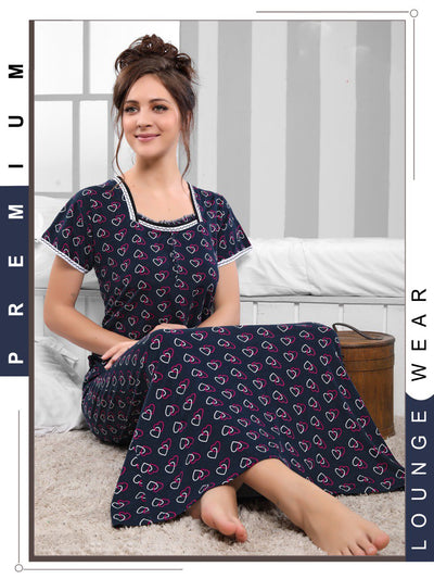 Printed Red Half Sleeve Slim Fit Hosiery Night Gown, Large at Rs 155/piece  in Ahmedabad