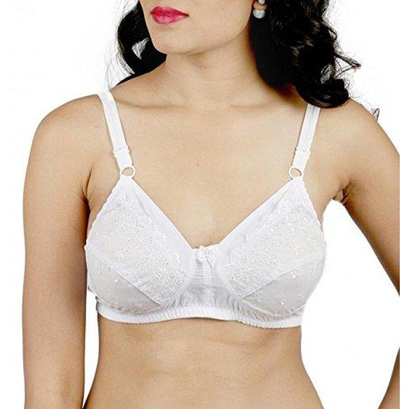 Buy DAISY DEE White Embroidered Cotton Blend Bra Online at Best Prices in  India - JioMart.