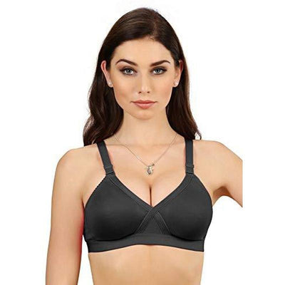 Groversons Paris Beauty Women's Non-Padded Non-Wired Seamed Full Coverage  Sports Bra (BR171-NUDE-BLACK)