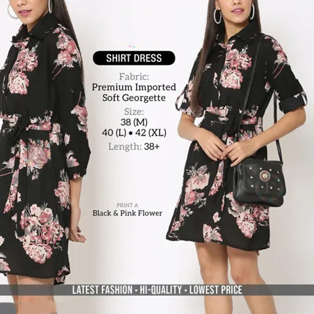 Print Shirt Dress – pluss.in