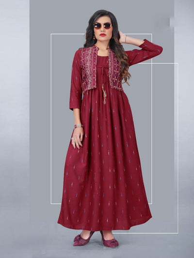 BABA DESIGN Women Printed Gown Kurta - Buy BABA DESIGN Women Printed Gown  Kurta Online at Best Prices in India | Flipkart.com