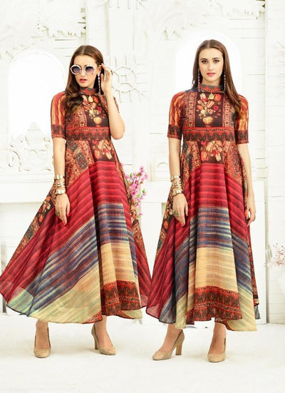 Printed Long Kurtis for Women – Stilento