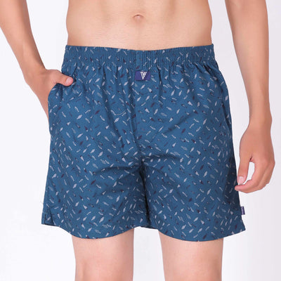 van heusen dark green cotton printed boxer shorts for men stilento